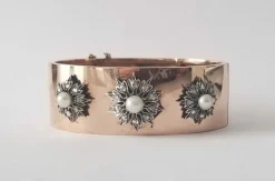 Bracelet ancien or rose, perles et diamants anciens
