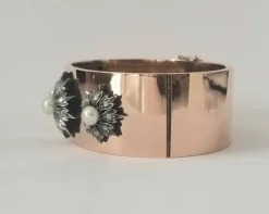 Bracelet ancien or rose, perles et diamants anciens