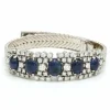 Bracelet Années 70 en or blanc 18 carats, saphirs et diamants