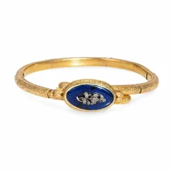 Bracelet antique Belle Époque en or jaune 18 carats avec diamants et bijoux floraux