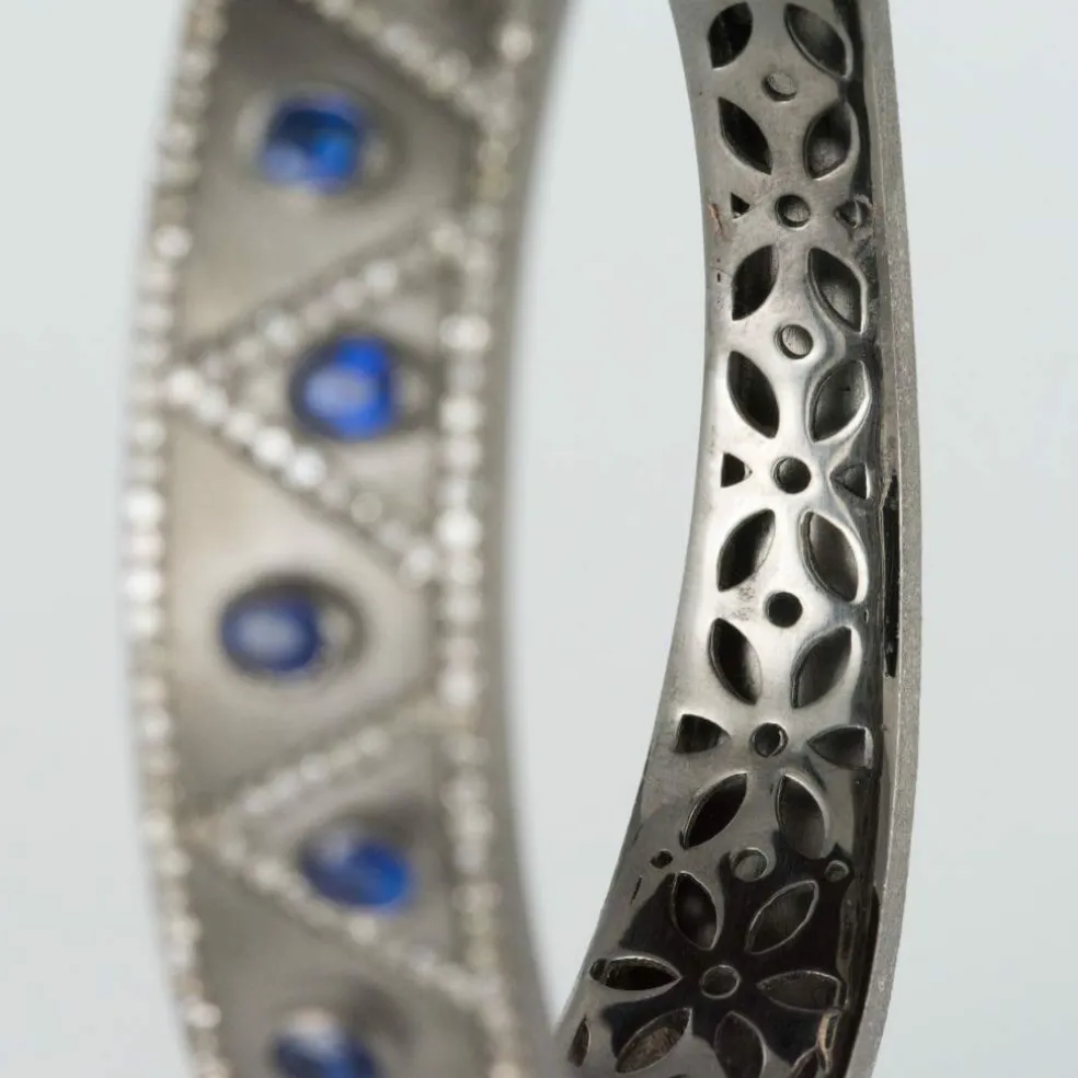 Bracelet argent diamants et cyanites