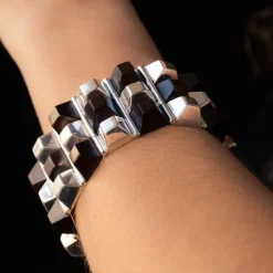 Bracelet argent et bois de rose