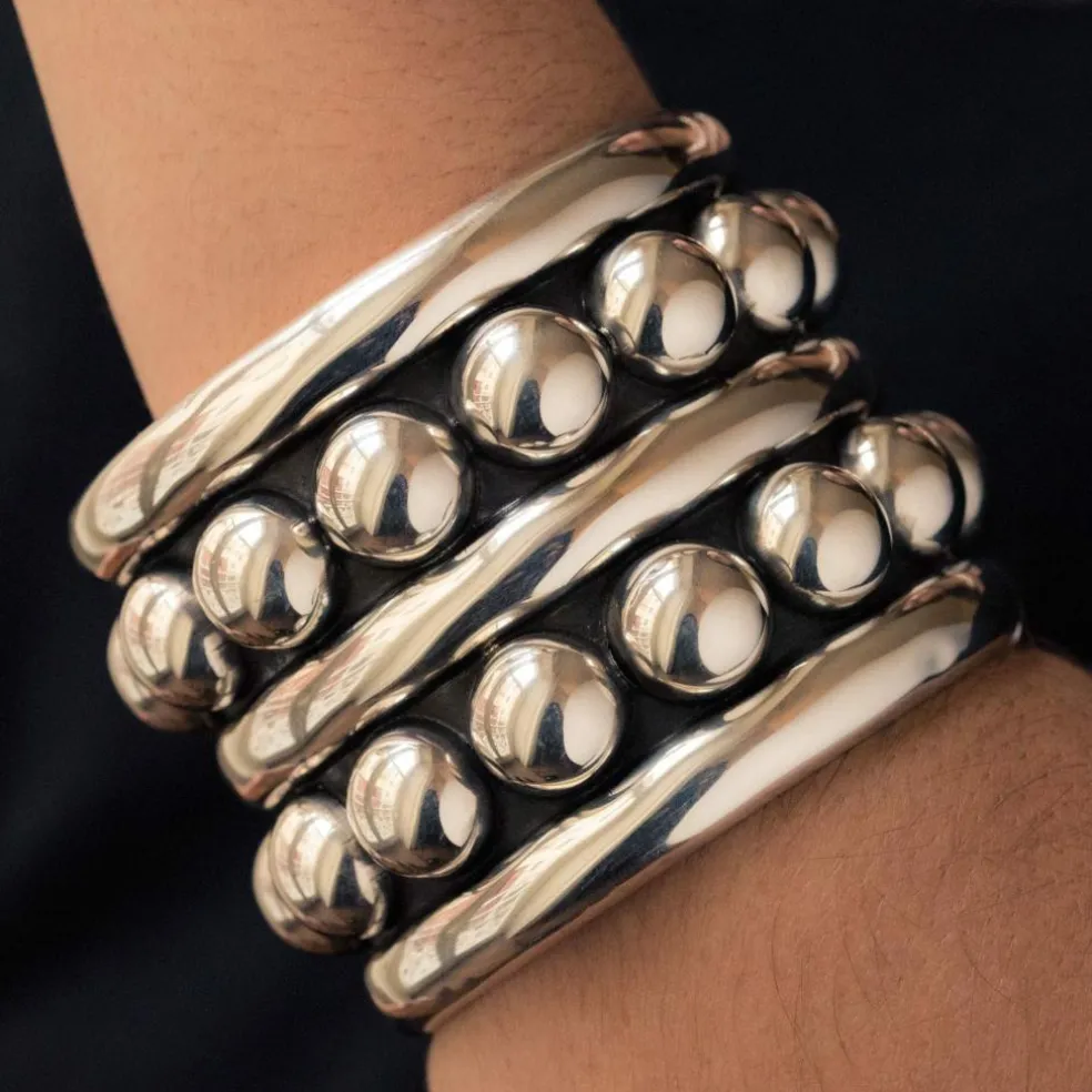Bracelet argent manchette style Désprès