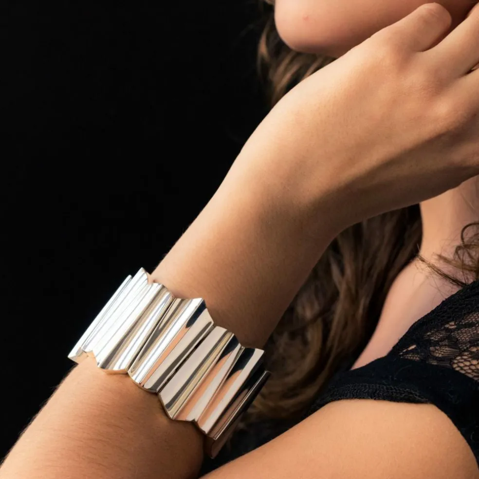 Bracelet argent moderniste