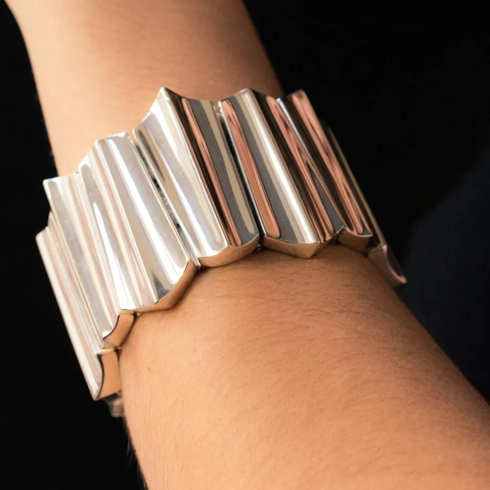Bracelet argent moderniste