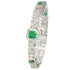 Bracelet Art Déco, diamants, émeraudes