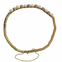 Bracelet Art Déco en diamants et perles