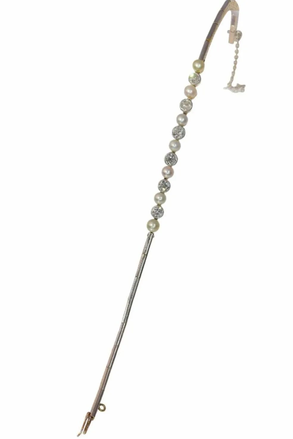 Bracelet Art Déco en diamants et perles