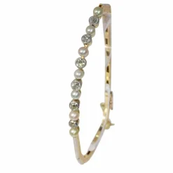 Bracelet Art Déco en diamants et perles