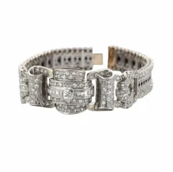 Bracelet Art Déco en platine et diamants