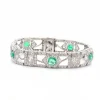 Bracelet art déco émeraudes et diamants