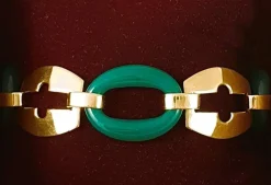 Bracelet Art Déco Or jaune Chrysoprase
