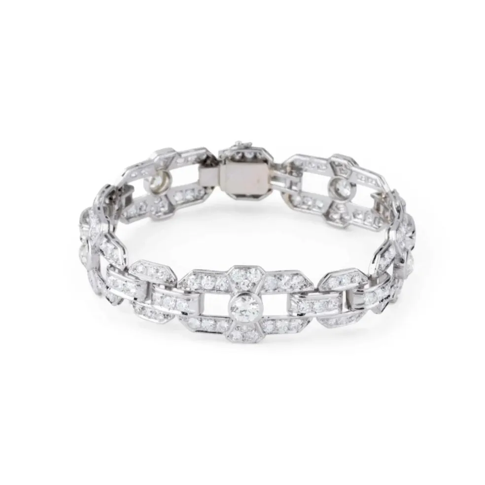 Bracelet Art Déco Platine Diamants