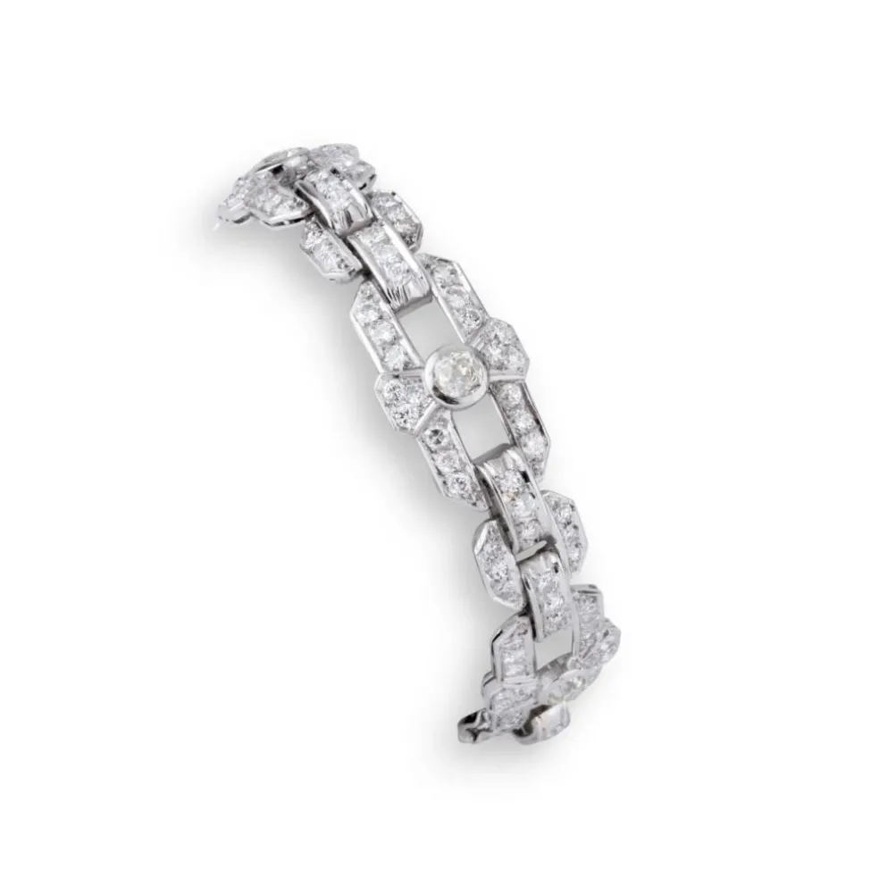 Bracelet Art Déco Platine Diamants