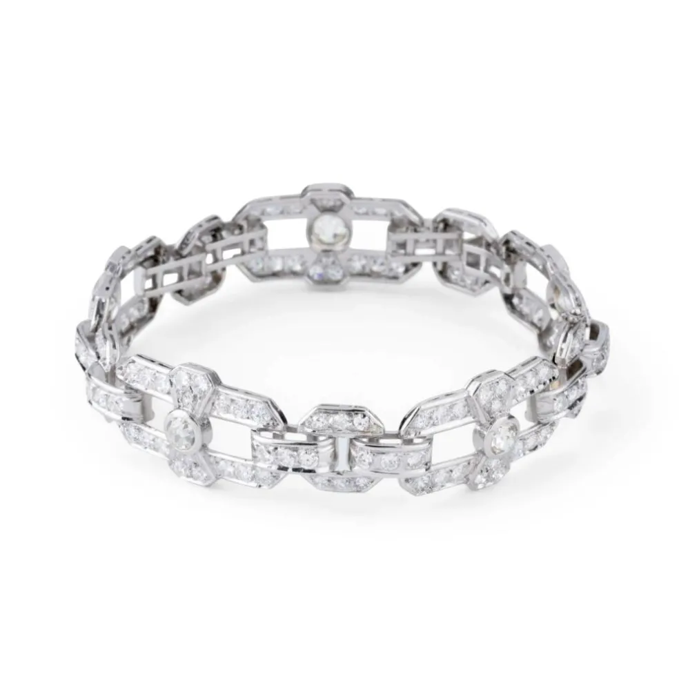 Bracelet Art Déco Platine Diamants