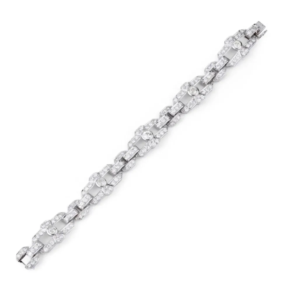 Bracelet Art Déco Platine Diamants