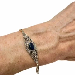 Bracelet Art Déco saphir diamants