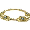 Bracelet Art Nouveau Or Email et Perles