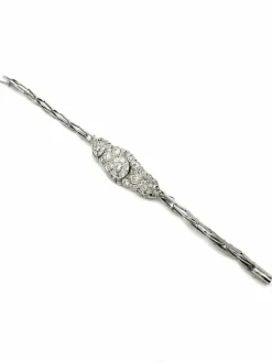 Bracelet Art-Déco or, platine et diamants