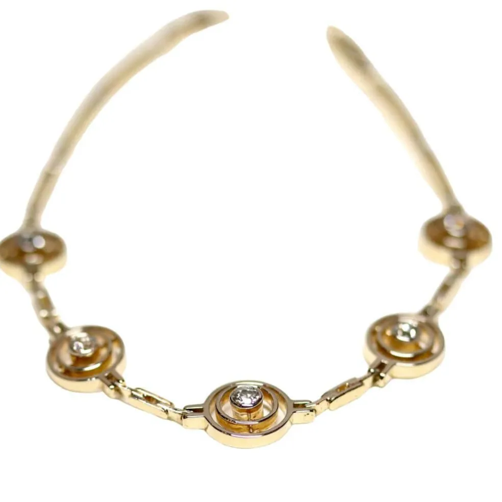 Bracelet Articulé en Deux Ors et Diamant