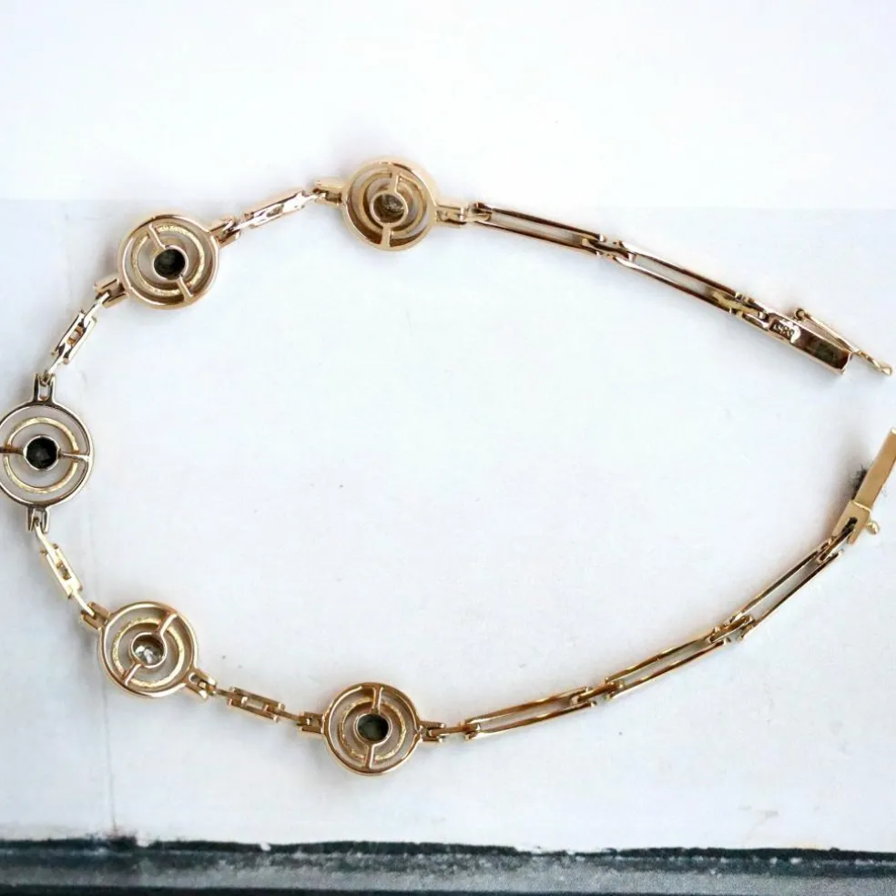 Bracelet Articulé en Deux Ors et Diamant