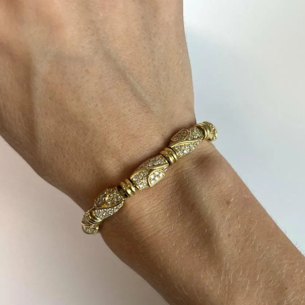 Bracelet articulé Or Jaune, diamants