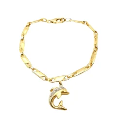 Bracelet avec pendentif Or jaune Diamants