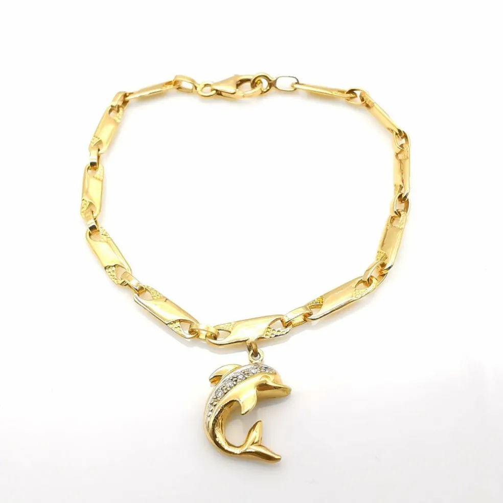 Bracelet avec pendentif Or jaune Diamants