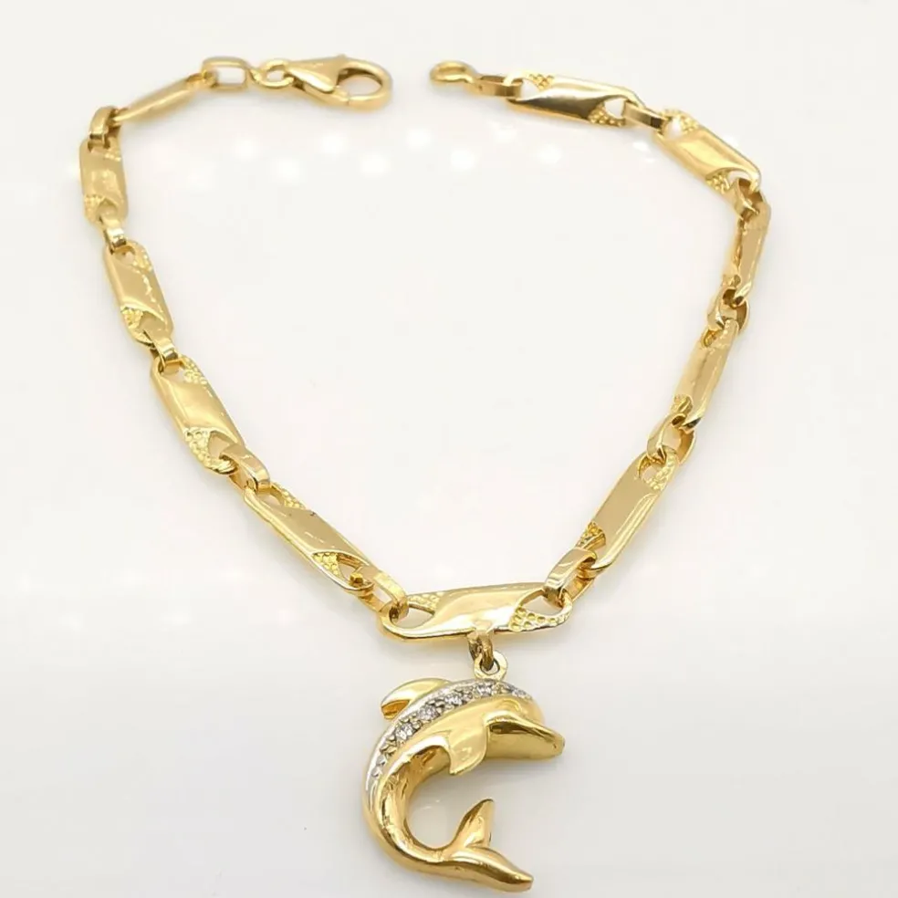 Bracelet avec pendentif Or jaune Diamants