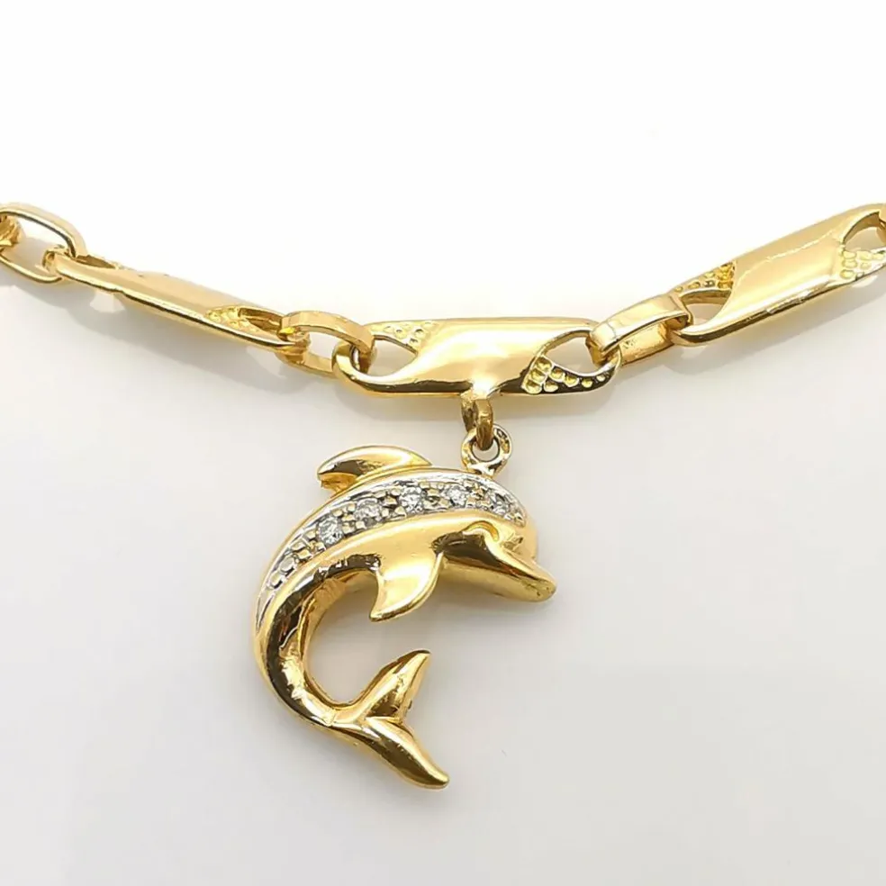Bracelet avec pendentif Or jaune Diamants