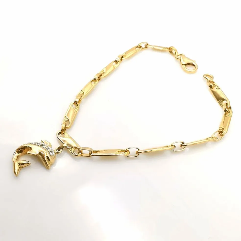 Bracelet avec pendentif Or jaune Diamants