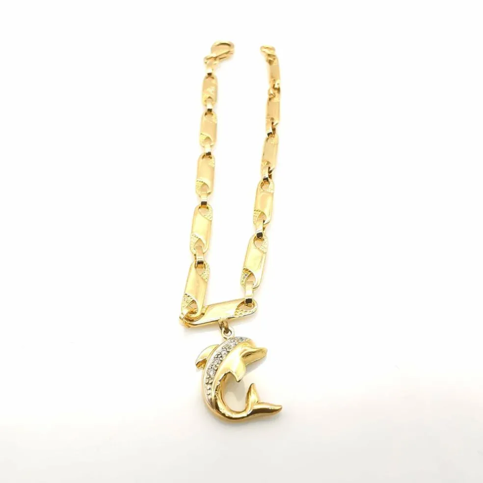 Bracelet avec pendentif Or jaune Diamants
