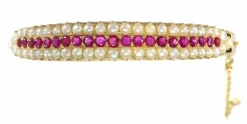 Bracelet avec rubis naturels et perles