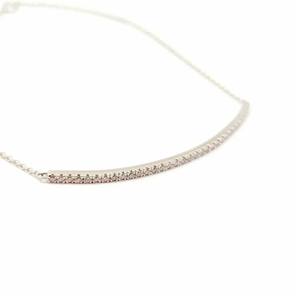 Bracelet barrette or blanc diamants