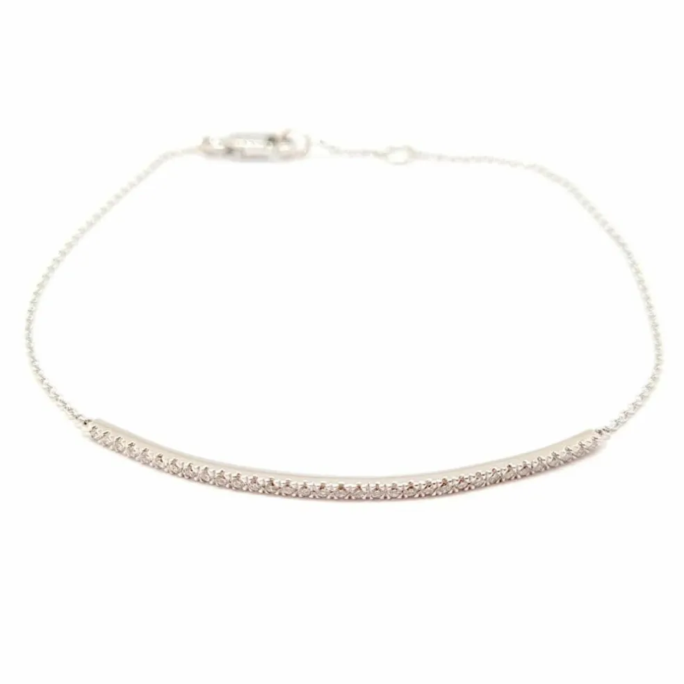 Bracelet barrette or blanc diamants