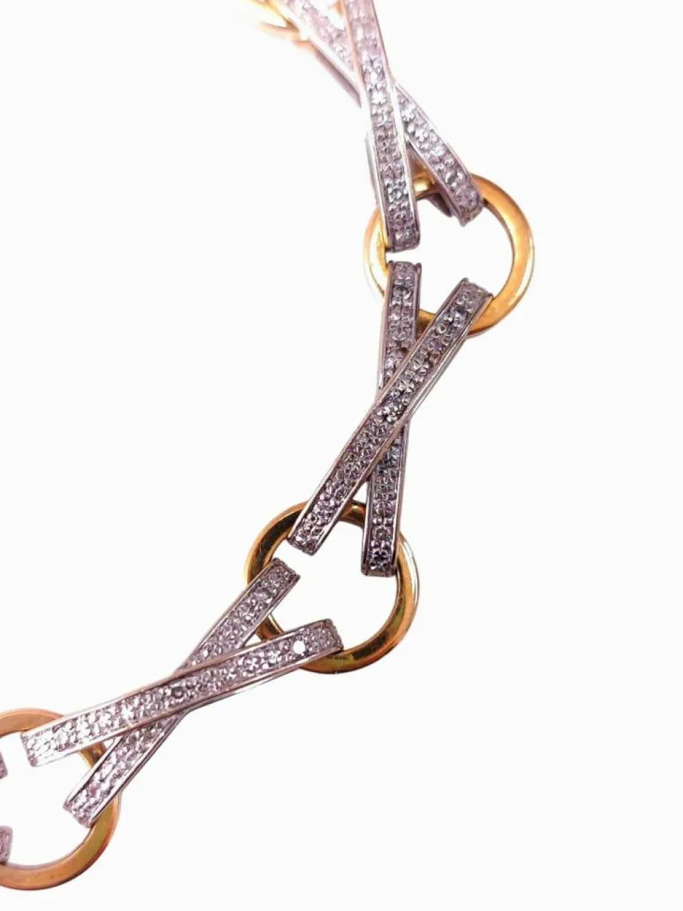 Bracelet bicolore or blanc et or jaune 18K diamants
