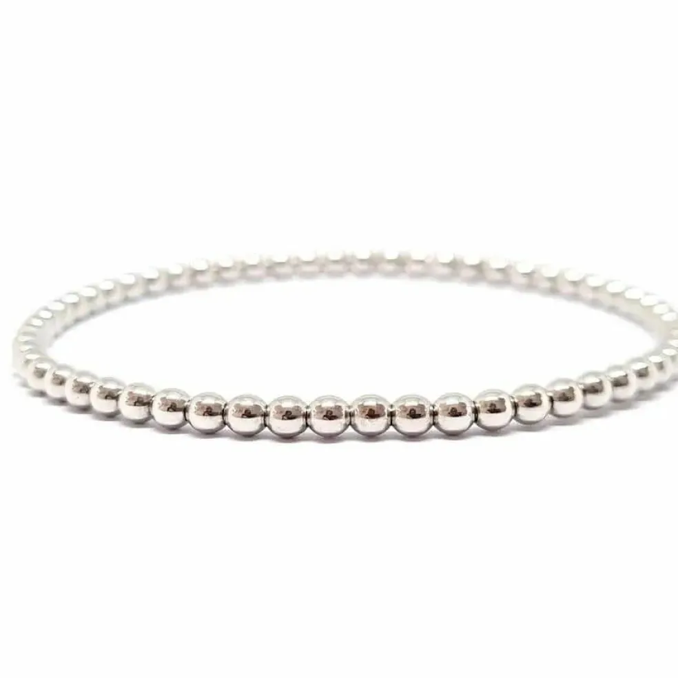 Bracelet boules or blanc