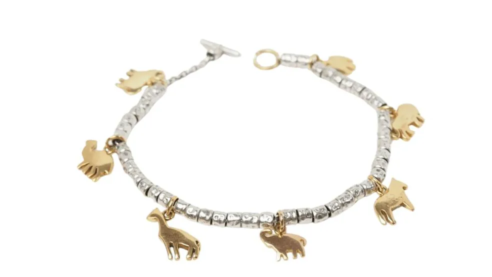 Bracelet breloques Dodo en or jaune et argent