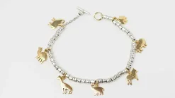 Bracelet breloques Dodo en or jaune et argent