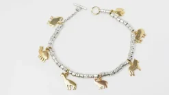Bracelet breloques Dodo en or jaune et argent