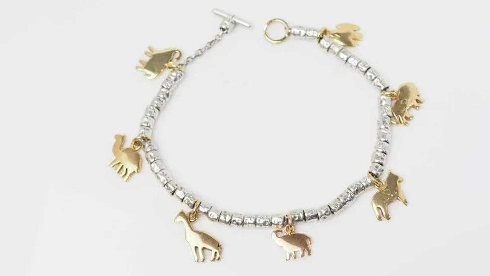 Bracelet breloques Dodo en or jaune et argent