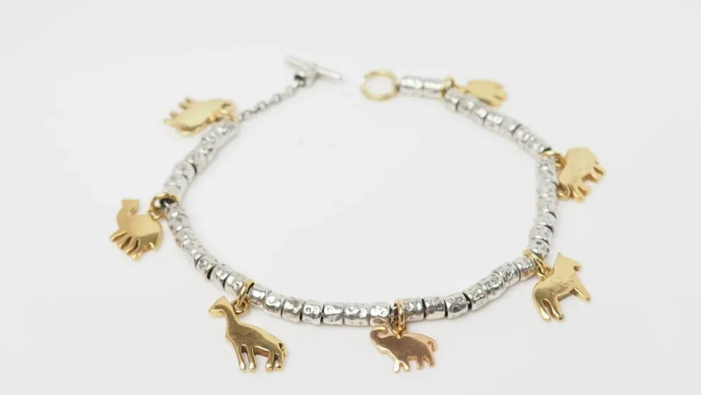 Bracelet breloques Dodo en or jaune et argent