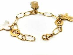 Bracelet Breloques Or jaune Nacre