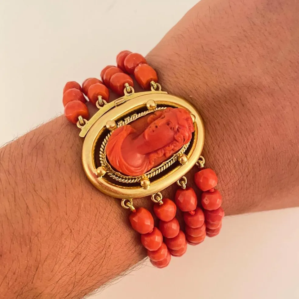 Bracelet Camée Corail