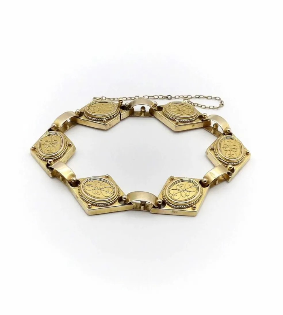 Bracelet cannetille doré style étrusque