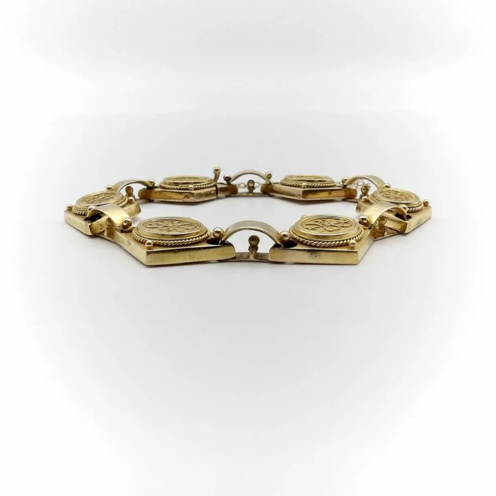 Bracelet cannetille doré style étrusque