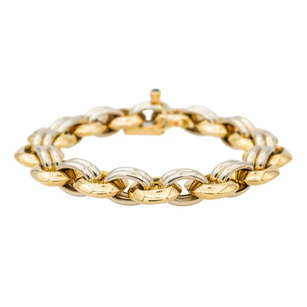 Bracelet Caplain Or jaune, Or blanc