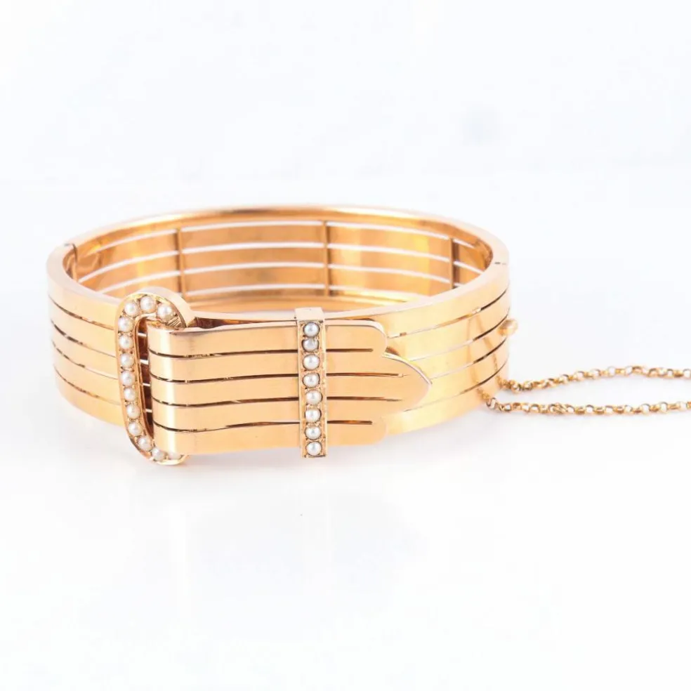 Bracelet Ceinture, Or Jaune & Perles Fines