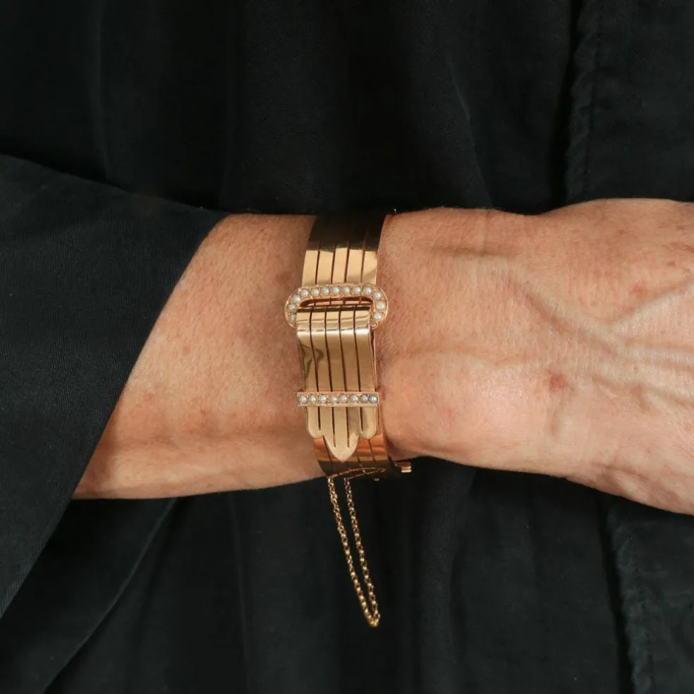 Bracelet Ceinture, Or Jaune & Perles Fines