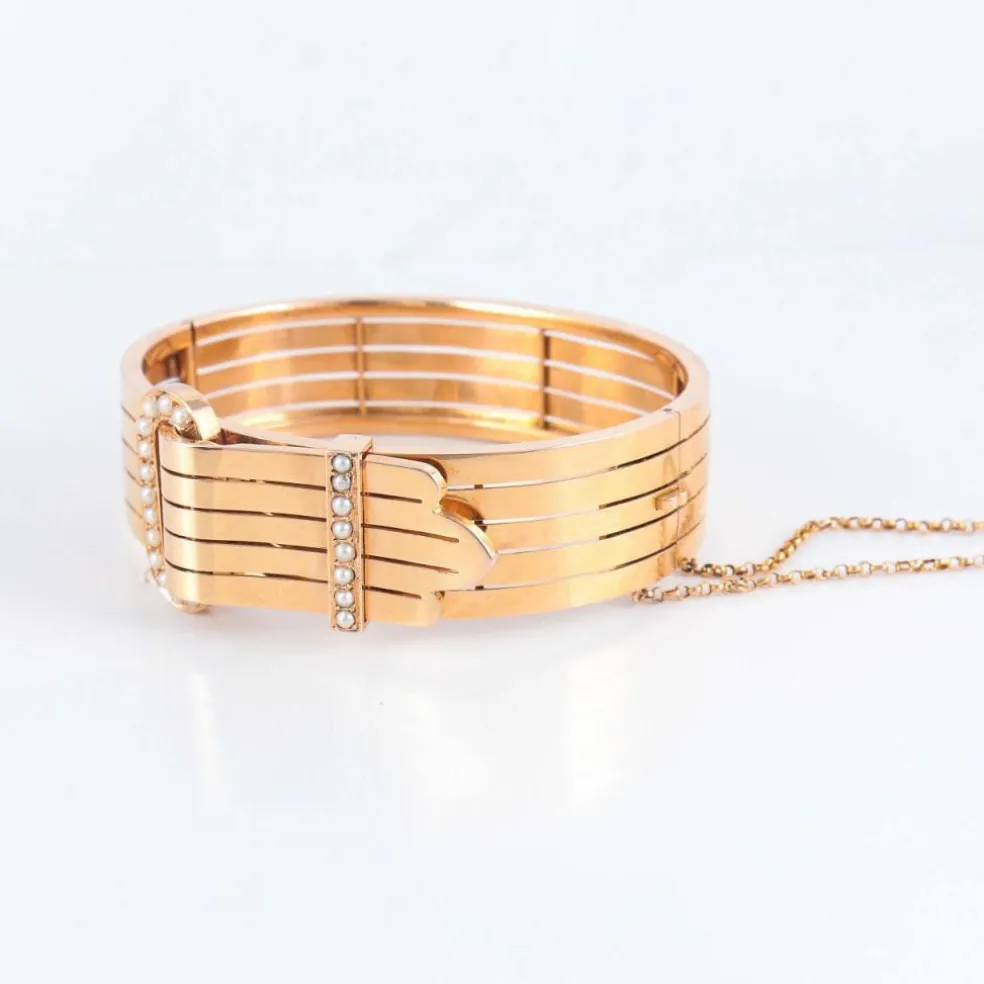Bracelet Ceinture, Or Jaune & Perles Fines